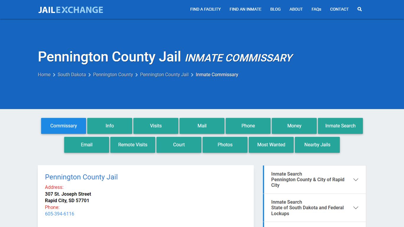 Inmate Commissary, Care Packs - Pennington County Jail, SD