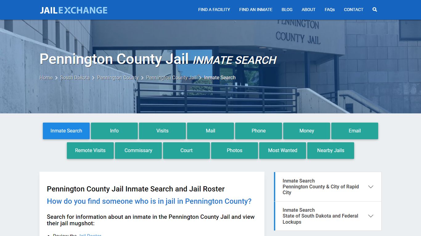 Pennington County Jail Inmate Search - Jail Exchange